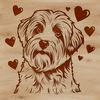 Heartwarming Havanese Dog Illustration A portrait illustration of a Havanese dog with heart symbols around its head.