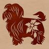 Floral Havanese Clip Art Design A standing Havanese dog breed in a floral setting.