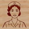 Vector Graphic Nurse Silhouette A professional female nurse in uniform, depicted as a vector graphic illustration.
