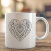 Vibrant heart mandala design for digital art and crafts. A colorful, intricate mandala design in the shape of a heart, suitable for vector graphics and digital art.
