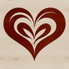 A stylized heart shape designed for vector art and cutting machine applications.