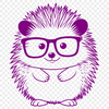 Cute Hedgehog in Spectacles A small mammal wearing glasses in a humorous illustration style.