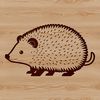 An animal icon featuring a hedgehog with clean lines and geometric shapes.