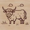 Scottish Highlands Cattle Breed A vector illustration of a Highland cow, a breed of farm animal known for its rugged appearance.