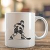 Vector Sport Illustration A detailed illustration of a hockey player in action, suitable for vector graphics design.