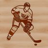 Ice Rink Sports Icon Hockey player in action on ice rink.