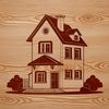 A 2D illustration of a residential house with simple lines and shapes.