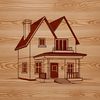 An editable vector graphic illustration of a residential building with clean lines and minimal ornamentation.