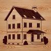 A simple 2D vector illustration of a residential house with a pitched roof and single-story facade.