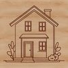 A simple house illustration created with vector design elements.