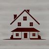 A digital illustration of a simple house with basic architectural features.