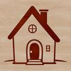 A simple vector design of a residential house with a detailed architectural style.