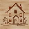 A simple illustration of a house, suitable for vector art projects.