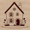 A simple line drawing of a single-family dwelling, suitable for use in graphic design projects.