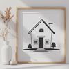 Residential Structure Illustration A detailed illustration of a residential building with multiple floors and windows.
