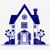 Single-Family Residence Illustration A simple, vector illustration of a single-family residence.