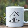 Simple Home Design A 2D representation of a single-family dwelling with multiple rooms and a roof.