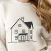 Cozy Single Family Home Vector Vector illustration of a single-family home with architectural details and lines.