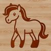Line Art Horse Standing Upright A simple line drawing of a cute horse standing upright on its hind legs.