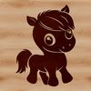 An editable SVG design of a horse suitable for cutting machines and other digital crafting tools.