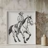 Western Rider Vector Graphic Illustration of a cowboy riding a horse, suitable for vector graphics design.
