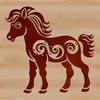 An illustrated horse graphic in vector format.