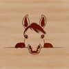 Horse Head Outline Vector Art A detailed outline of a horse's head with distinctive features and texture, suitable for use in vector graphics design.