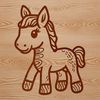 A digital illustration of a horse, created in vector format.
