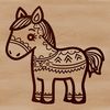 An SVG graphic representation of a horse suitable for cutting machines or laser engraving.