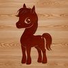 An SVG file containing a design of a horse for cutting machines or laser engraving.