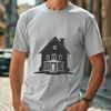 Beautiful Line Drawing House A simple line drawing of a residential building with a rectangular shape and multiple rooms.