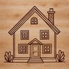 A 2D representation of a residential building, suitable for digital editing and cutting.