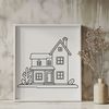 Modern Home Illustration A 2D representation of a house, suitable for digital design and editing.
