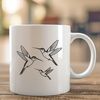 Whimsical Bird Illustration in Vector Format An SVG representation of a hummingbird, created using digital design software with precise lines and curves.
