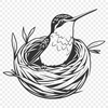 Beautiful Hummingbird Clip Art Design A colorful illustration of a hummingbird in flight, featuring intricate details and patterns.