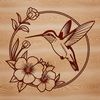 Colorful Hummingbird Outline Illustration An isolated vector graphic representation of a hummingbird, suitable for various digital applications.