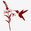 Free Hummingbird Vector Clip Art A vector graphic image of a hummingbird in flight amidst flowers.