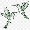 A detailed illustration of a hummingbird in flight, created as a vector graphic.