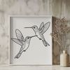 A vibrant illustration of a hummingbird in flight, rendered as a vector graphic.