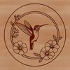 Beautiful Hummingbird SVG Vector Image A vibrant illustration of a hummingbird in flight, surrounded by floral elements.