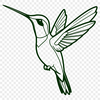 Colorful Perched Hummingbird SVG Clip Art A colorful hummingbird perched on a branch, illustrated in vector art.