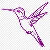 Vibrant Mid-Air Hummingbird A colorful hummingbird in mid-flight, illustrated with clean lines and vibrant colors.