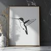 Hummingbird Vector Graphic Design An SVG rendering of a bird species known for its rapid wing movement, suitable for digital design projects.