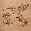 Hummingbird SVG Design with Flowers A colorful hummingbird perched on a branch surrounded by flowers, with detailed vector design.