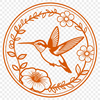Beautiful Bird Clip Art SVG Design Illustrative vector art of a hummingbird amidst floral elements.