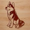 Cute Husky Vector Graphic A vector illustration of a husky in a sitting position.
