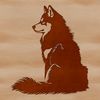 Cartoon Husky Sitting Icon A cartoon husky dog sitting on its hind legs, suitable for vector art design.