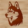Siberian Husky Close-up Illustration Close-up of a Siberian Husky's head, depicted as a vector image.