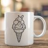 Beautiful Cone Treat Graphic A colorful illustration of a scoop of ice cream in a cone, created as a vector graphic.