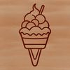 Delicious Dessert Illustration for Crafting A colorful illustration of a scoop of creamy ice cream on a cone, perfect for clipping or cutting out using a Cricut machine.